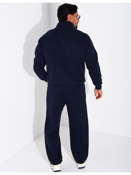 Ensemble en maille sweat zippé et pantalon homme
