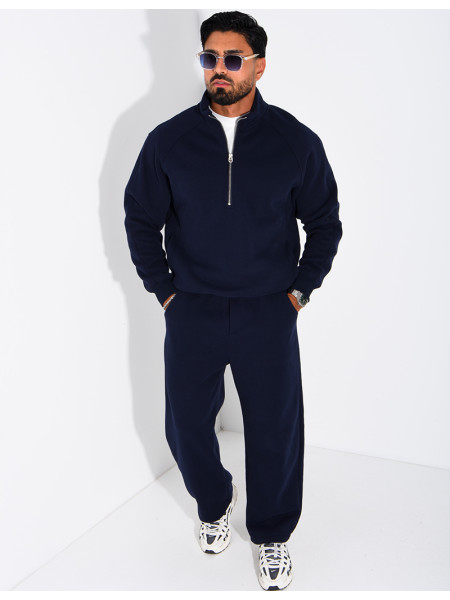 Ensemble en maille sweat zippé et pantalon homme