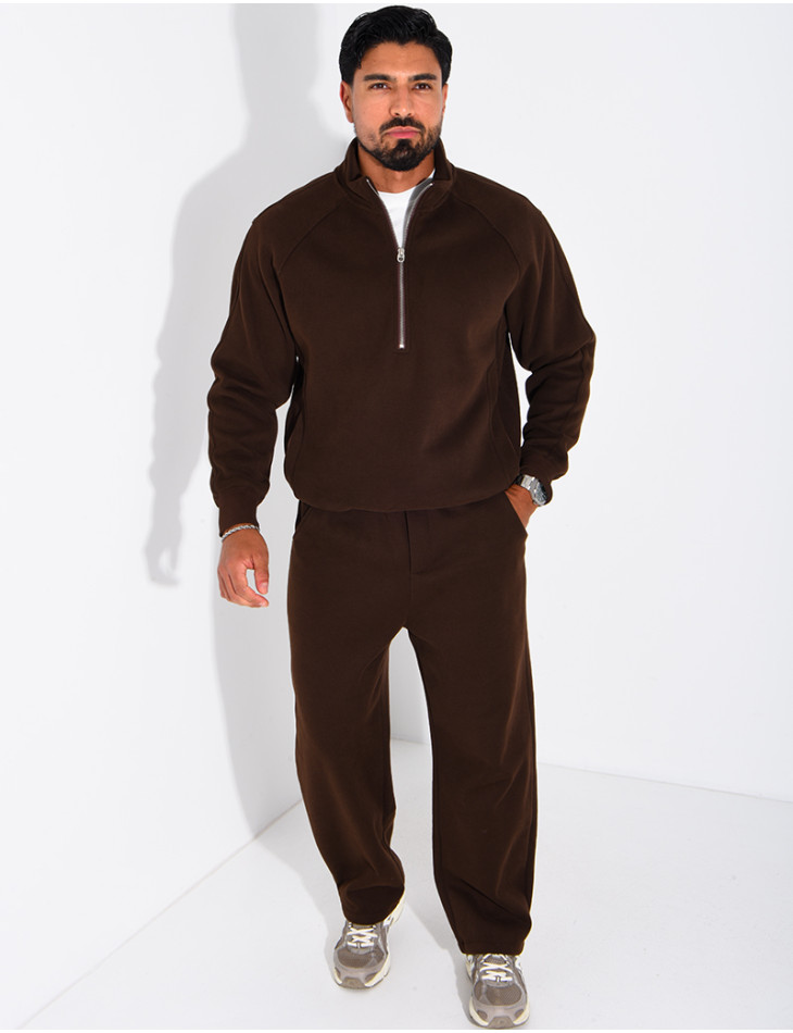 Set aus Sweatshirt mit Reißverschluss und Herrenhose