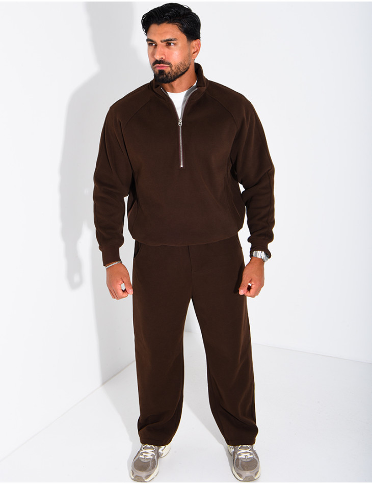 Set aus Sweatshirt mit Reißverschluss und Herrenhose