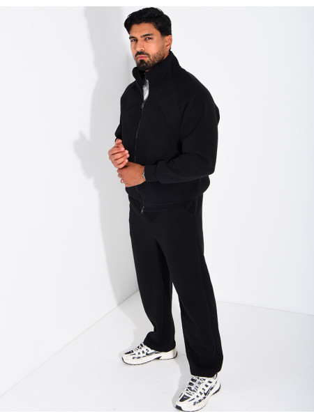 Ensemble en maille sweat zippé et pantalon homme