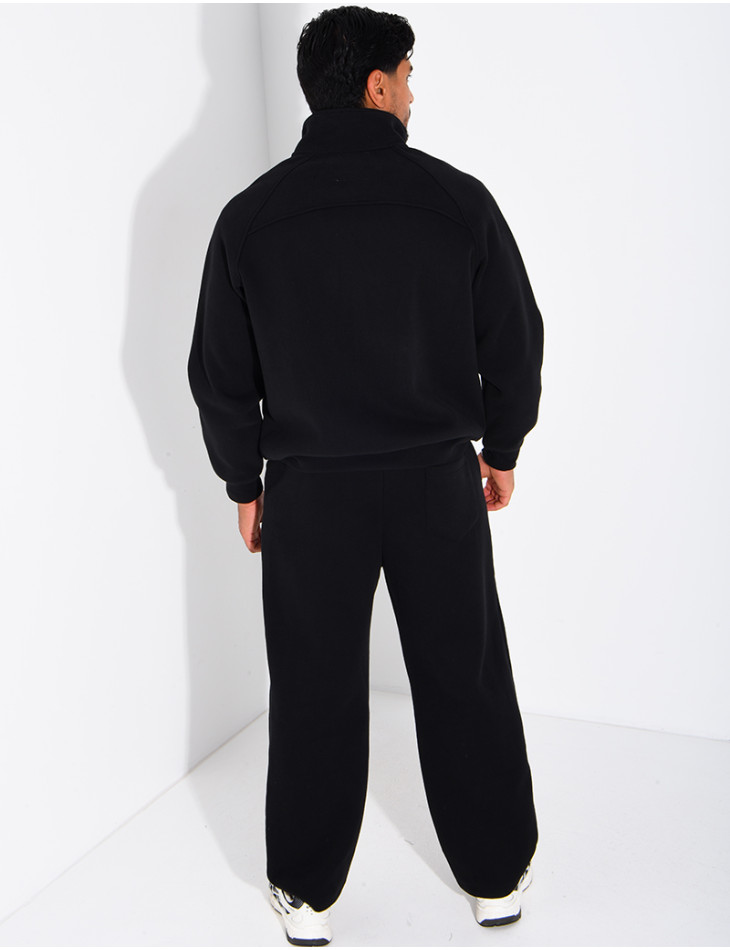 Ensemble en maille sweat zippé et pantalon homme