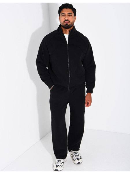 Ensemble en maille sweat zippé et pantalon homme