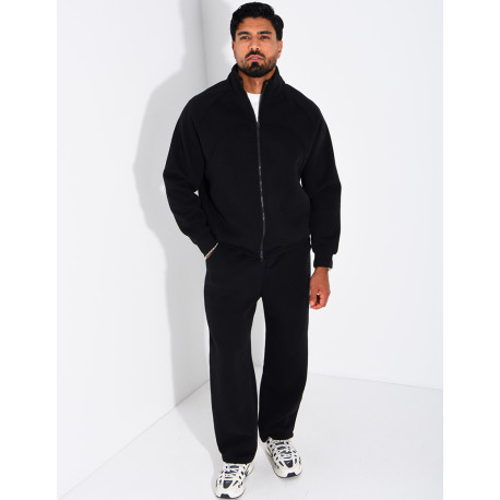 Ensemble en maille sweat zippé et pantalon homme