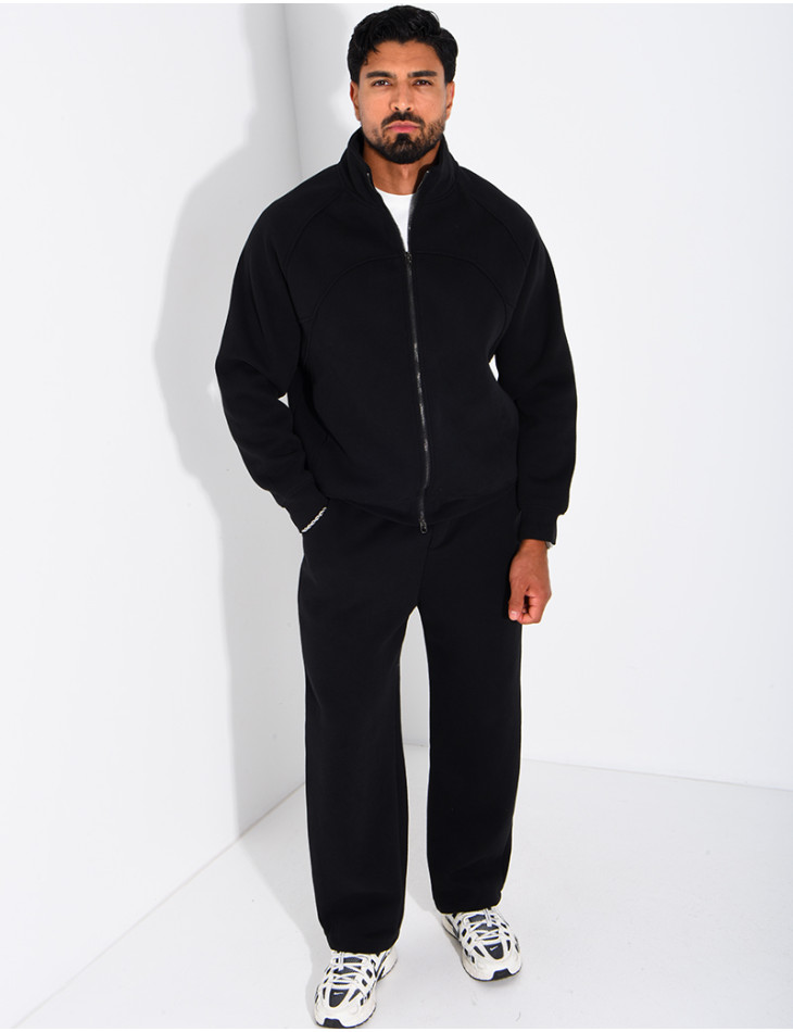 Ensemble en maille sweat zippé et pantalon homme