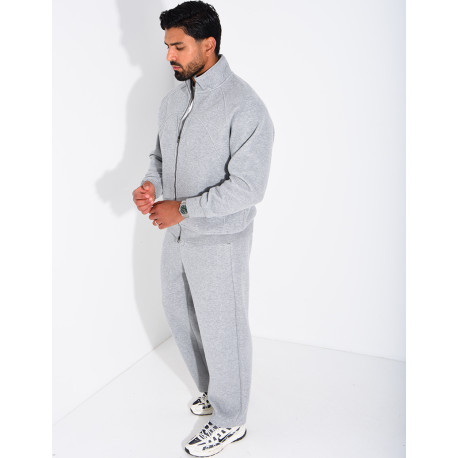 Men's Knit Set with Zip-Up Sweatshirt and Pants