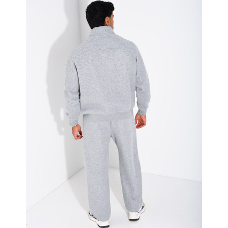 Men's Knit Set with Zip-Up Sweatshirt and Pants