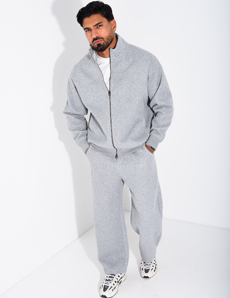 Men's Knit Set with Zip-Up...