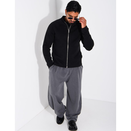 Gilet doublure polaire à zip et poches fendues