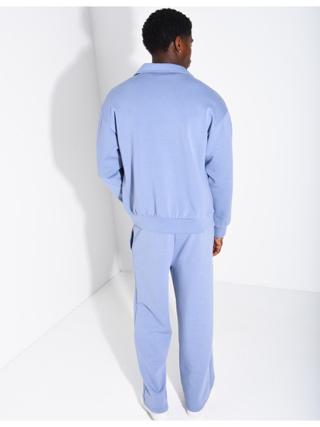 Ensemble de survêtement à gilet zippé et pantalon droit