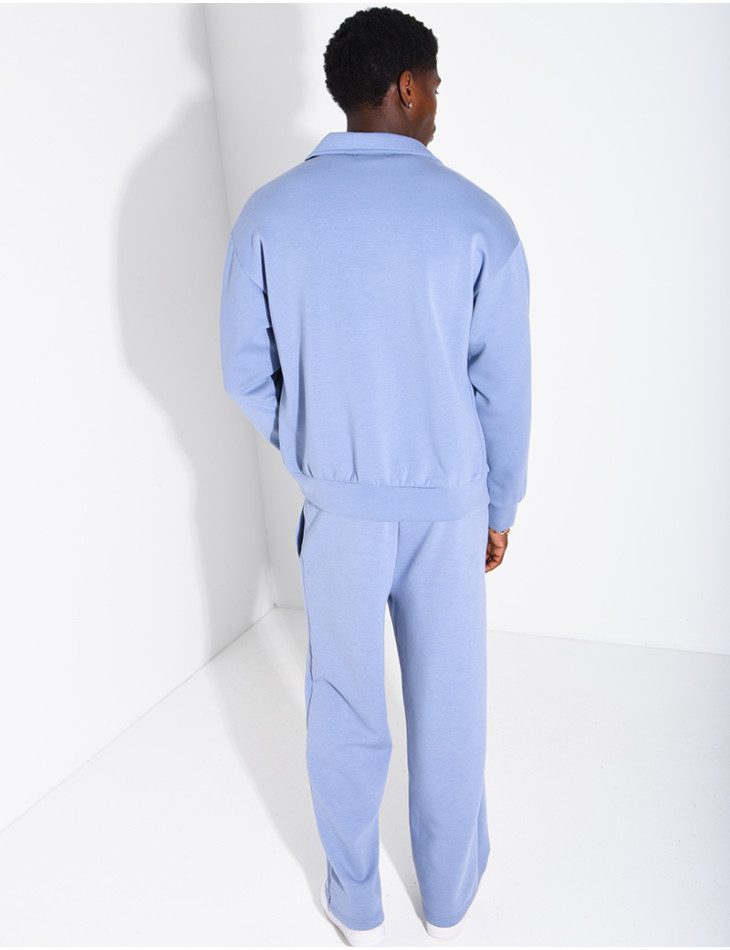Ensemble de survêtement à gilet zippé et pantalon droit