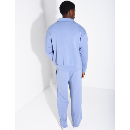Ensemble de survêtement à gilet zippé et pantalon droit