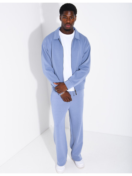 Ensemble de survêtement à gilet zippé et pantalon droit