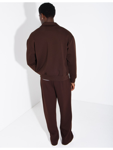 Ensemble de survêtement à gilet zippé et pantalon droit