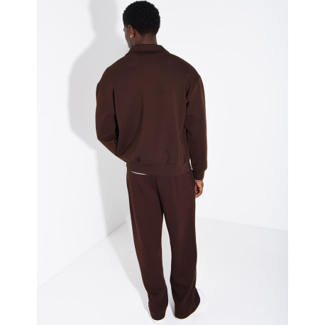 Ensemble de survêtement à gilet zippé et pantalon droit