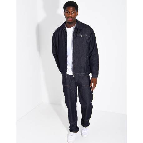 Ensemble en jeans brut veste oversize et pantalon assorti