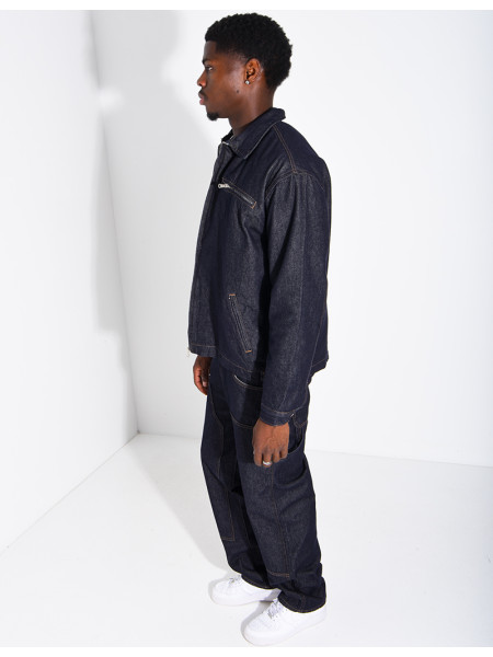 Ensemble en jeans brut veste oversize et pantalon assorti