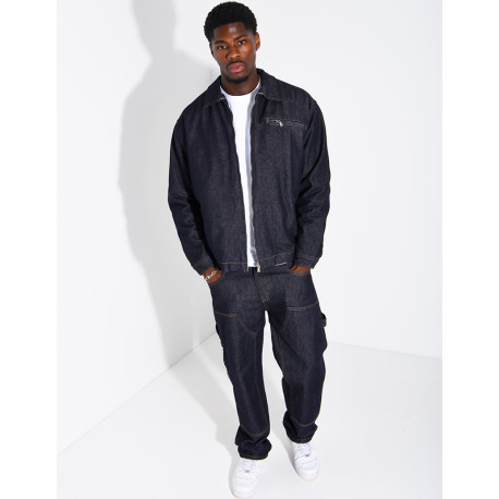 Ensemble en jeans brut veste oversize et pantalon assorti