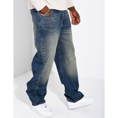 Jeans homme coupe ballon à délavage vintage