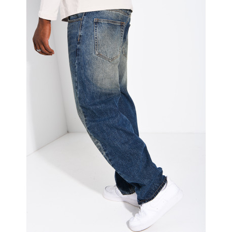 Jeans homme coupe ballon à délavage vintage