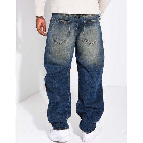 Jeans homme coupe ballon à délavage vintage