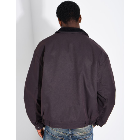 Veste imperméable matelassé à col rabattu en velours