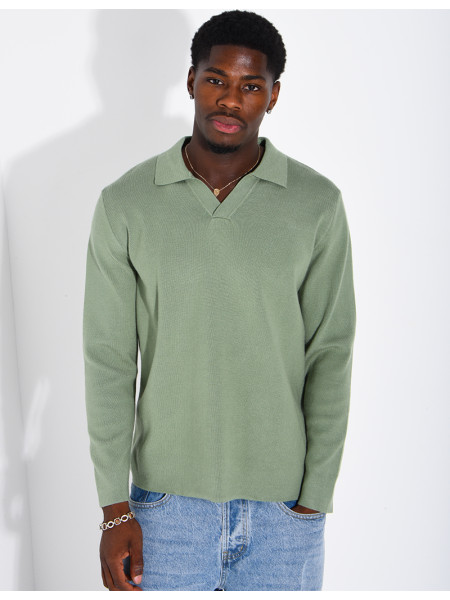 Weicher Strickpullover mit Polokragen