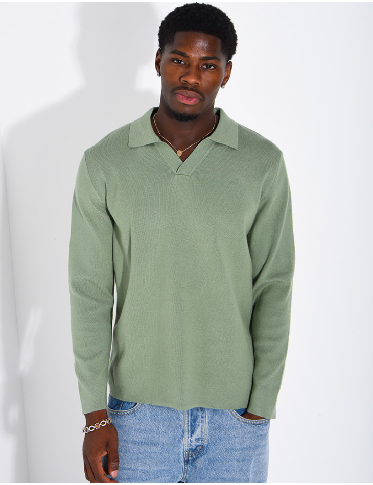 Weicher Strickpullover mit Polokragen