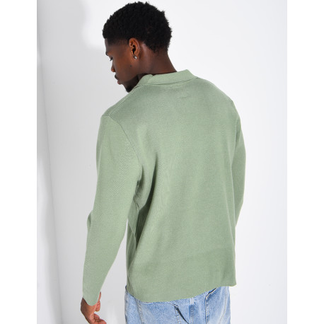 Weicher Strickpullover mit Polokragen