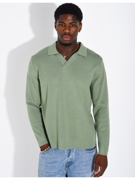 Weicher Strickpullover mit Polokragen
