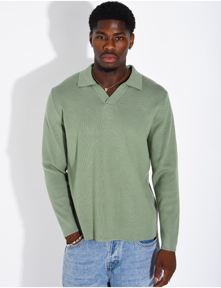 Weicher Strickpullover mit Polokragen