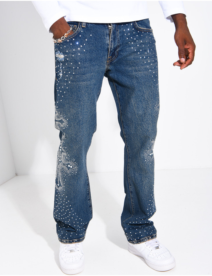Jeans homme à strass