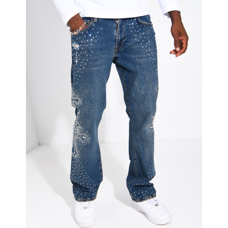 Jeans homme à strass