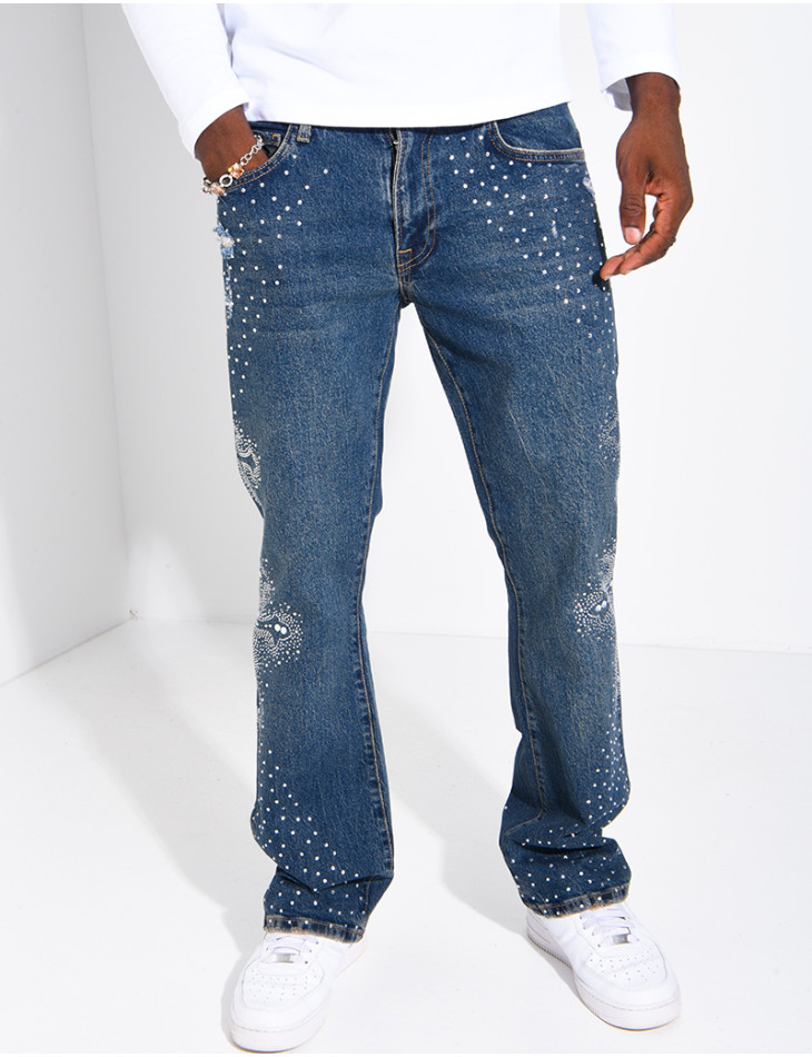 Jeans homme à strass