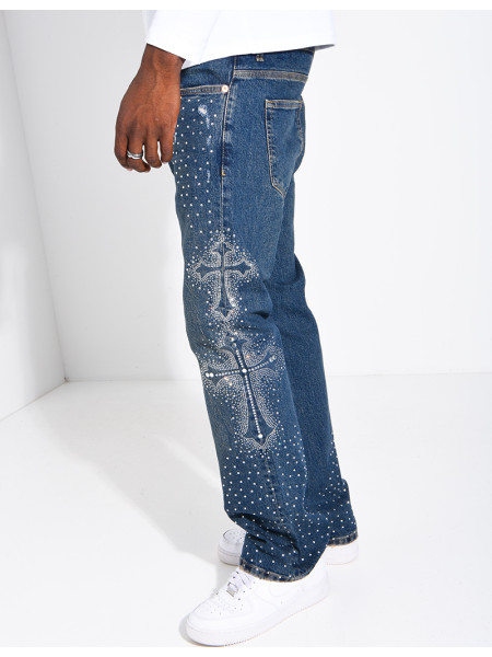 Jeans homme à strass