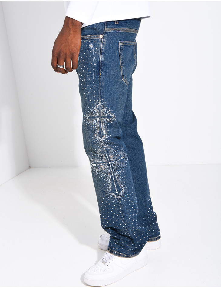 Jeans homme à strass