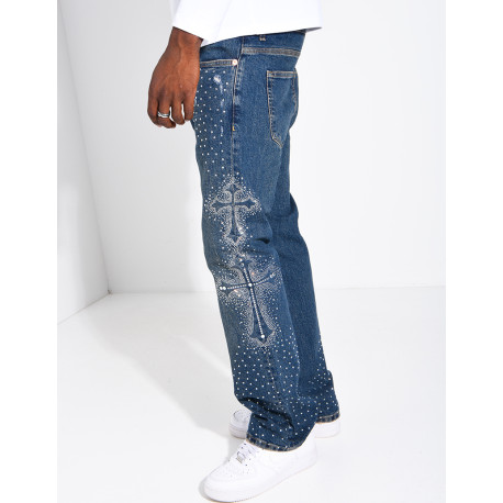 Jeans homme à strass