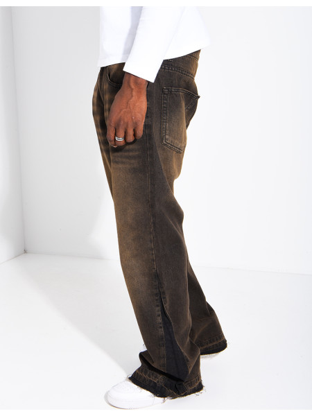 Men's regular-fit jeans with a brown wash