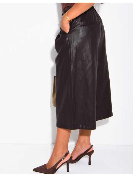 Lange Bermudashorts aus Kunstleder