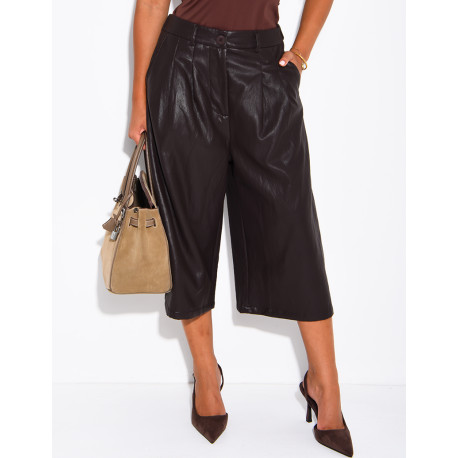 Lange Bermudashorts aus Kunstleder