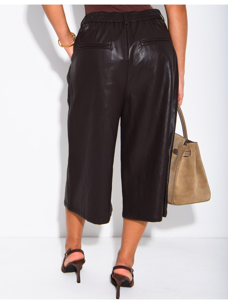 Lange Bermudashorts aus Kunstleder