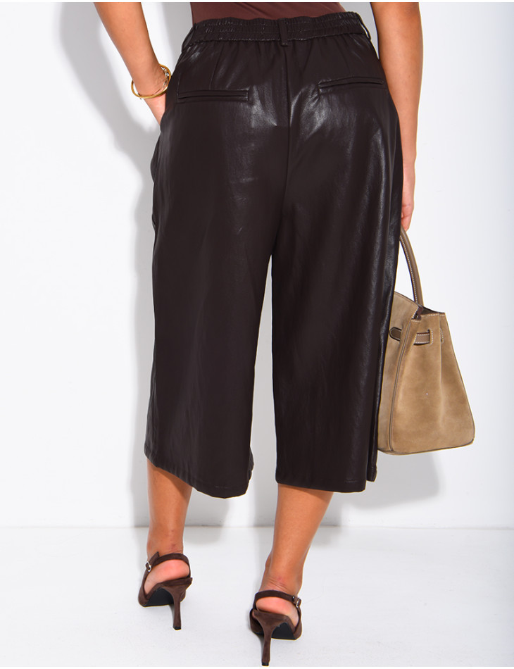 Lange Bermudashorts aus Kunstleder