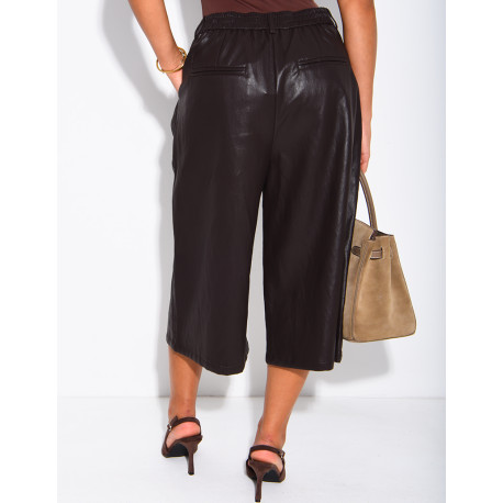 Lange Bermudashorts aus Kunstleder
