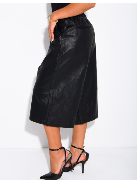 Lange Bermudashorts aus Kunstleder