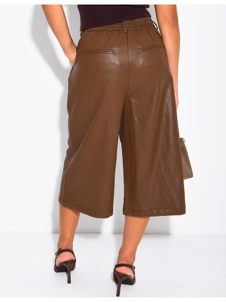 Lange Bermudashorts aus Kunstleder