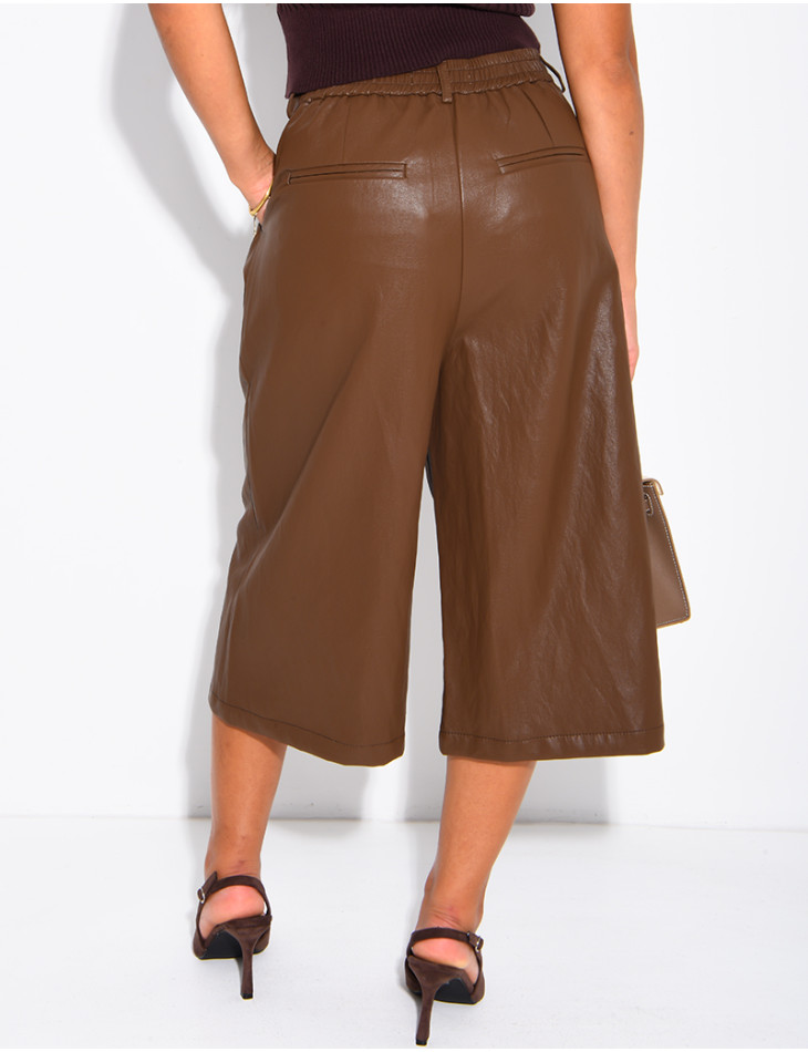 Lange Bermudashorts aus Kunstleder