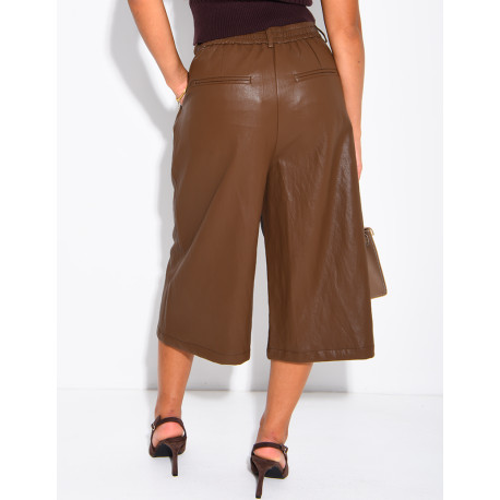 Lange Bermudashorts aus Kunstleder
