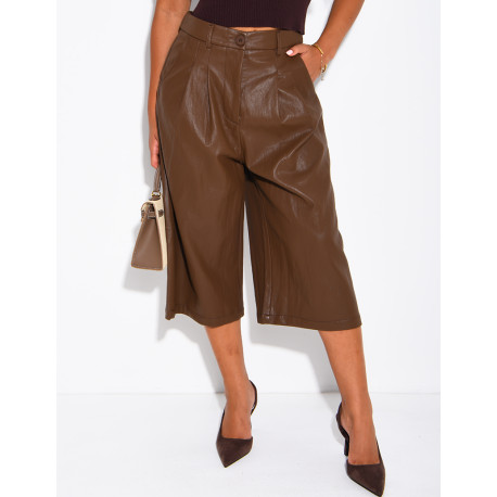 Lange Bermudashorts aus Kunstleder