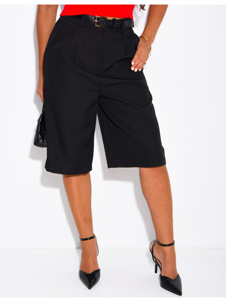 Bermudashorts mit Falten und Bund