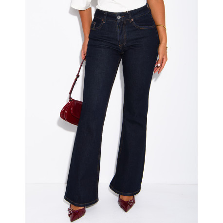 Faded flared jeans with flap pockets